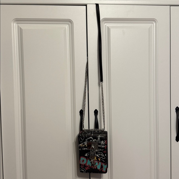 DKNY Elissa Graffiti Logo Pebble Charm Crossbody Bag - Picture 8 of 8